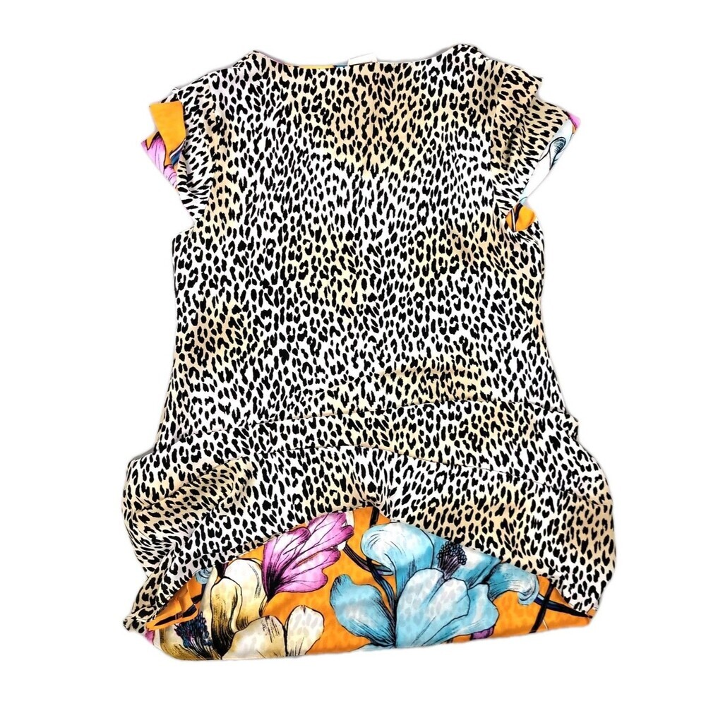 Chico's Dress Women's Tropical Floral Reversible Animal Size M - Picture 2 of 6